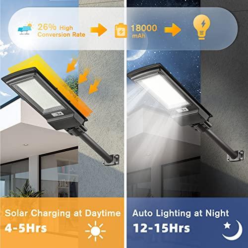KingHe 800W ソーラー街路灯 屋外 LED 太陽光発電 LED街路灯 夕暮れから夜明けまで 超明るい 13000LM モーショ 並行輸入 800W 庭
