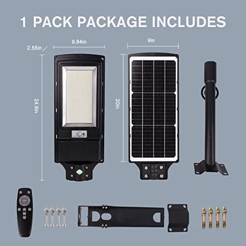 KingHe 800W ソーラー街路灯 屋外 LED 太陽光発電 LED街路灯 夕暮れから夜明けまで 超明るい 13000LM モーショ 並行輸入 800W 庭