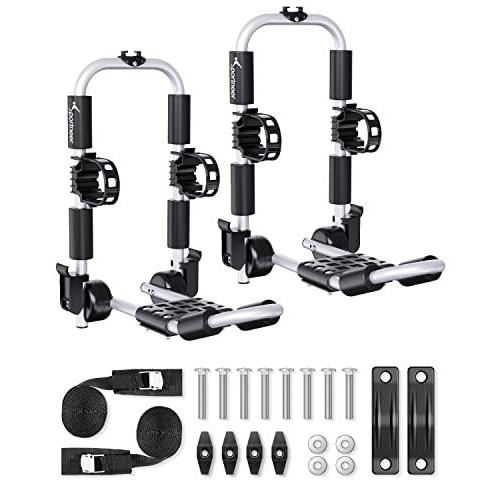 カヤック ルーフラック カヌーラック - Sportneer カヤック カーラック キャリアラック 折りたたみ式アルミニウム Jバー カ 並行輸入