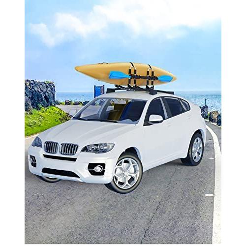 カヤック ルーフラック カヌーラック - Sportneer カヤック カーラック キャリアラック 折りたたみ式アルミニウム Jバー カ 並行輸入 カヤック