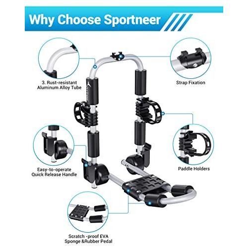 カヤック ルーフラック カヌーラック - Sportneer カヤック カーラック キャリアラック 折りたたみ式アルミニウム Jバー カ 並行輸入 カヤック