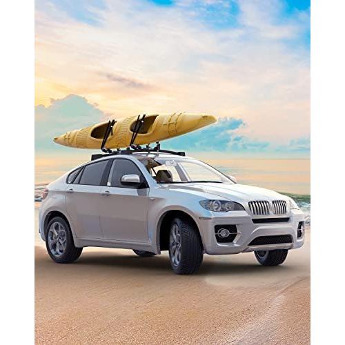 カヤック ルーフラック カヌーラック - Sportneer カヤック カーラック キャリアラック 折りたたみ式アルミニウム Jバー カ 並行輸入 カヤック