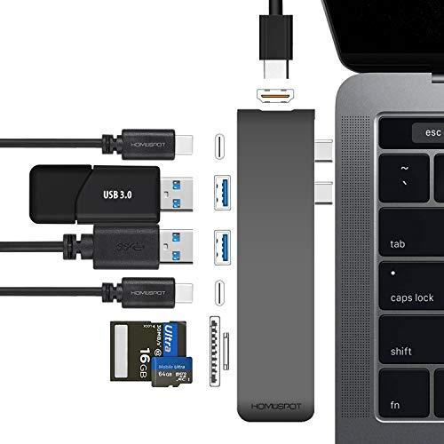 【第1位獲得！】 USB CハブMacbook 並行輸入 2 3ドック、HomeSpotアルミニウムUSBハブ2016?/ Thunderbolt HDMI Pro その他PCケーブル、コネクタ
