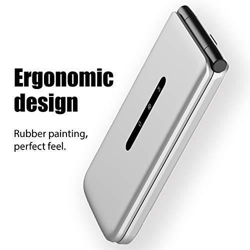 高齢者向けの折り畳み式携帯電話4GTianhoo大きなボタンでロック解除された高齢者向けの折り畳み式携帯電話大きなボタンで高齢者向けのデ 並行輸入 Silver