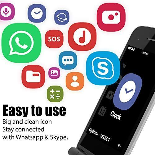 高齢者向けの折り畳み式携帯電話4GTianhoo大きなボタンでロック解除された高齢者向けの折り畳み式携帯電話大きなボタンで高齢者向けのデ 並行輸入 Silver