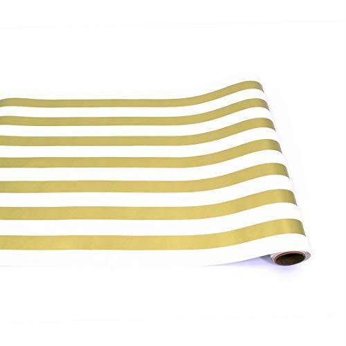 Gold Classic Stripe Paper Runner by Kitchen Papers 並行輸入 並行輸入