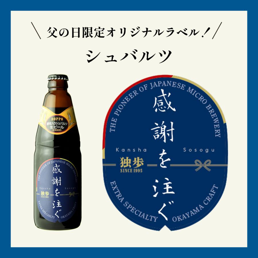 父の日 ビール 誕生日 プレゼント 地ビール独歩 8本セット（父の日ラベル 送料無料 クール便） P2D2S2W2 【クラフトビール/岡山県/宮下酒造】｜msb｜03