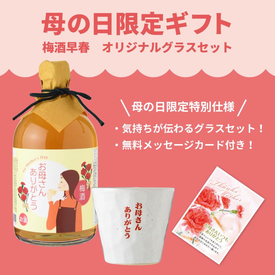 誕生日 梅酒 プレゼント ギフト 梅酒早春・オリジナルグラスセット メッセージカード付き 送料無料 【梅酒/岡山県/宮下酒造】 母の日 | 宮下酒造 | 01