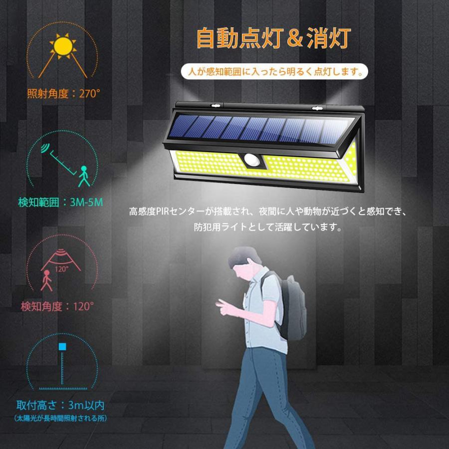 センサーライト ソーラー 玄関灯 屋外 LED COB 大型 4400mAh大容量