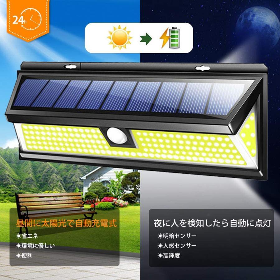 センサーライト ソーラー 玄関灯 屋外 LED COB 大型 4400mAh大容量