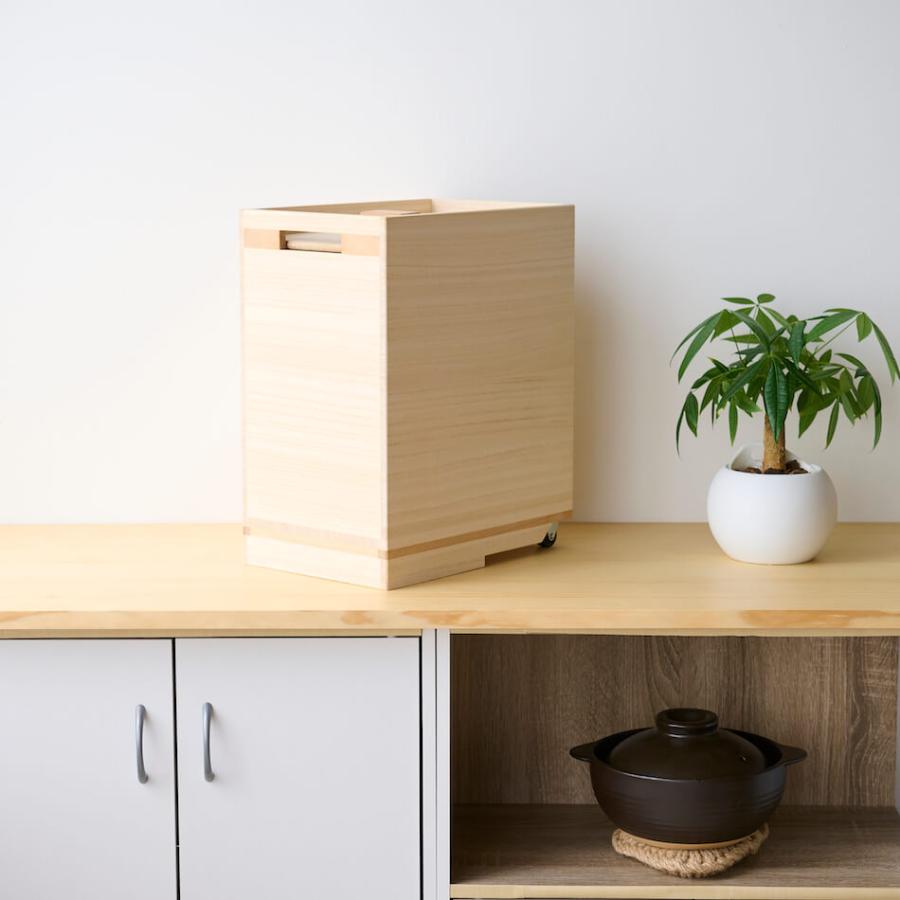 増田桐箱店 桐の米びつ キャスター付 10kg お米 日本製 玄米 雑穀米