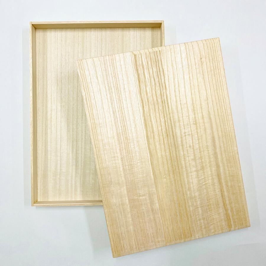 増田桐箱店 桐箱 A3サイズ 蓋あり かぶせ箱 W46.0cm×D34.0cm×H4.0cm