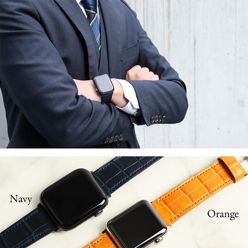 アップルウォッチ バンド ワニ皮 クロコダイル クロコ 撥水加工 applewatch 38mm 40mm 41mm 42mm 44mm 45mm 49mm MSGP001 メンズ レディース Ultra 8 | BAMBI | 04