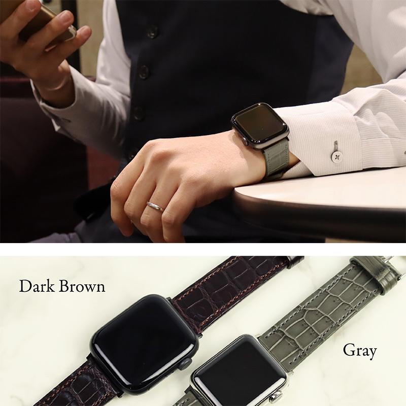 アップルウォッチ バンド ワニ皮 クロコダイル クロコ 撥水加工 applewatch 38mm 40mm 41mm 42mm 44mm 45mm 49mm MSGP001 メンズ レディース Ultra 8 | BAMBI | 06