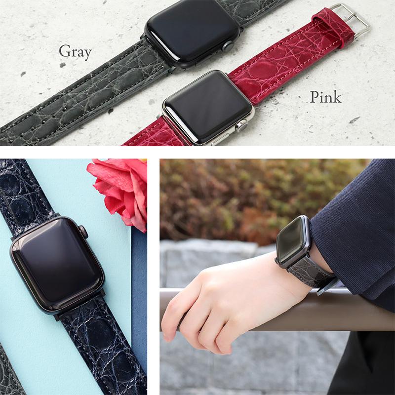アップルウォッチ バンド ワニ皮 カイマン applewatch 38 40 41 42  44 45 49mm MSGW002 メンズ レディース Ultra 8 | BAMBI | 05