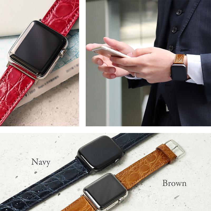 アップルウォッチ バンド ワニ皮 カイマン applewatch 38 40 41 42  44 45 49mm MSGW002 メンズ レディース Ultra 8 | BAMBI | 06