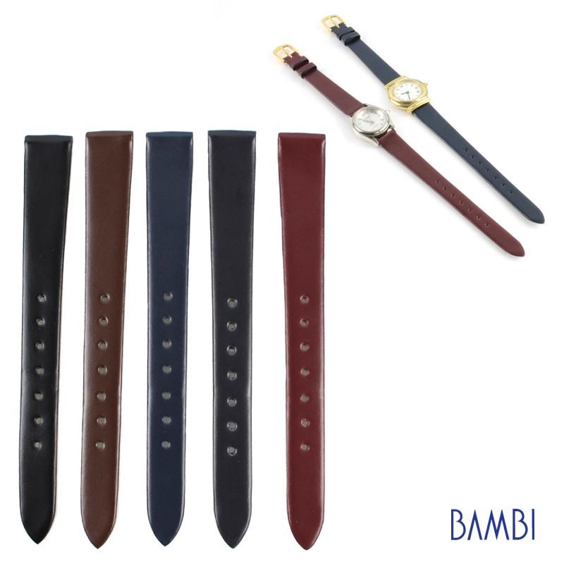 本革 レザー 牛革 腕時計ベルト 時計ベルト 時計 ベルト 時計バンド 時計 バンド バンビ レディース 国産牛革 グレーシャス BCA055 12mm 13mm 14mm | BAMBI