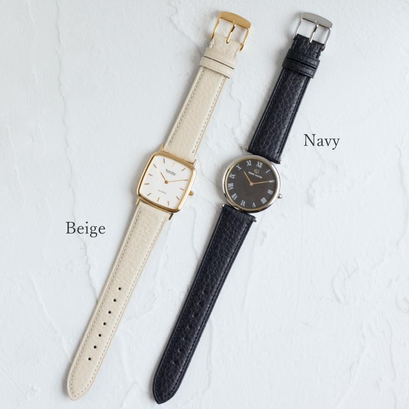 本革 イタリアンレザー 12mm 14mm 16mm 18mm 時計ベルト 腕時計 ベルト レディース グレージュ ベージュ ネイビー ピンク 牛革 バンビ 時計バンド BCA065 | BAMBI | 08