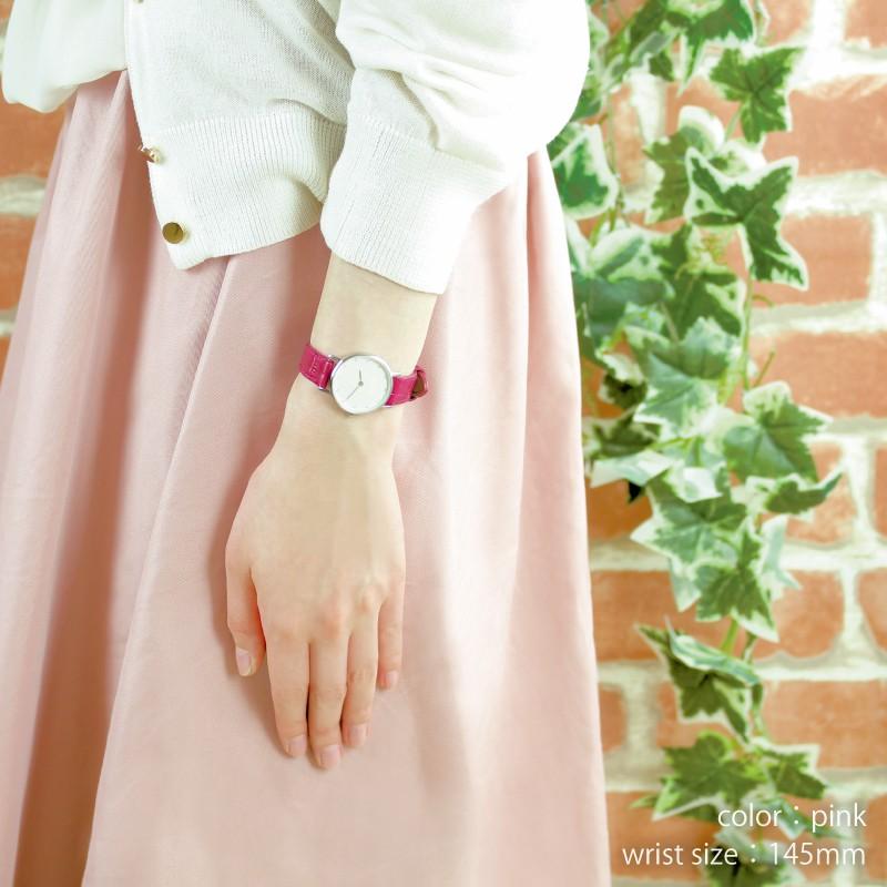 本革 腕時計ベルト 10mm 12mm 14mm 16mm 18mm 20mm ストレート 牛革型押し かわいい レディース レザー 時計 ベルト 時計ベルト 時計バンド ピンク BKE039 | BAMBI | 04
