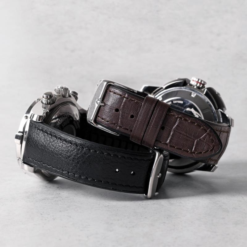 22mm 20mm 裏ラバー 時計 ベルト 撥水 革 レザー 本革 牛革 腕時計 時計ベルト 腕時計 バンド クロコ型押し メンズ バンビ BAMBI RUBION BCE071 BKE171 | BAMBI | 04