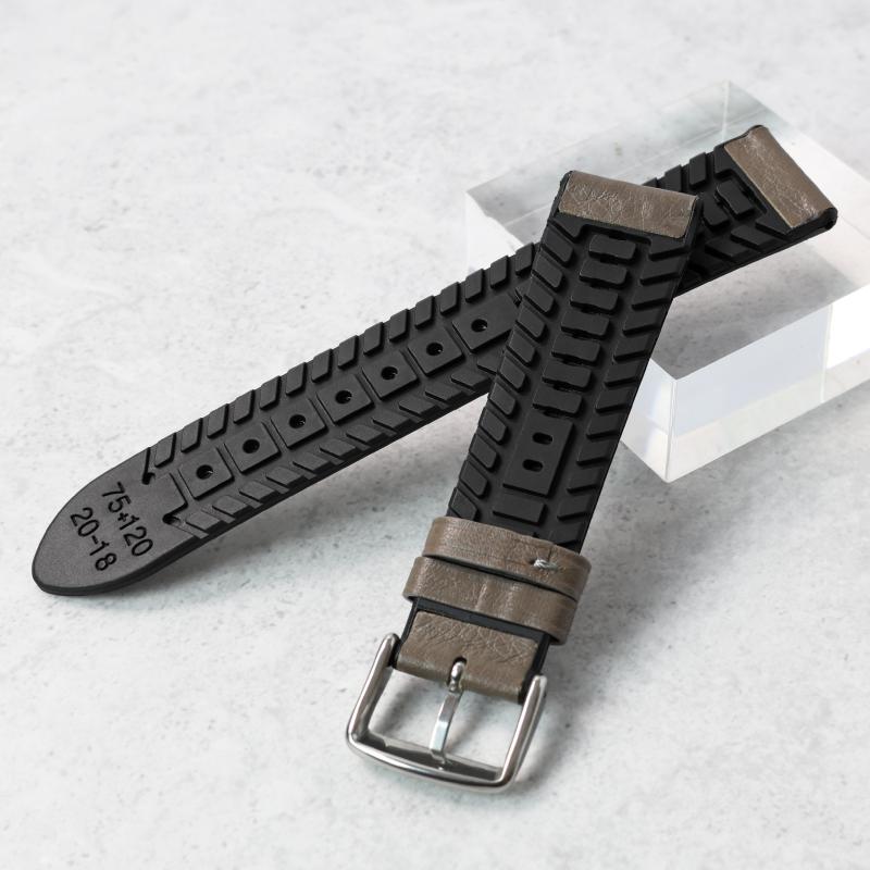 22mm 20mm 裏ラバー 時計 ベルト 撥水 革 レザー 本革 牛革 腕時計 時計ベルト 腕時計 バンド クロコ型押し メンズ バンビ BAMBI RUBION BCE071 BKE171 | BAMBI | 06