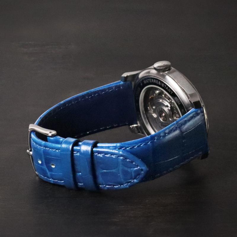 【撥水レザー】 時計ベルト クロコ型押し 20mm 19mm 18mm 17mm 16mm 15mm 14mm 13mm 12mm 11mm 10mm 撥水 レザー 腕時計ベルト スコッチガード 防水 BKME053 | BAMBI | 11