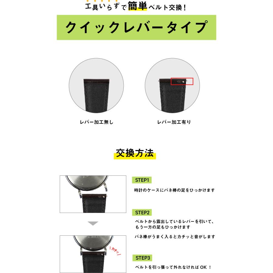 レバー タイプ バネ棒 時計ベルト 時計バンド用 Ф1.5 10mm 〜 20mm・22mm クイックレバー クリッカー イージークリック | BAMBI | 01