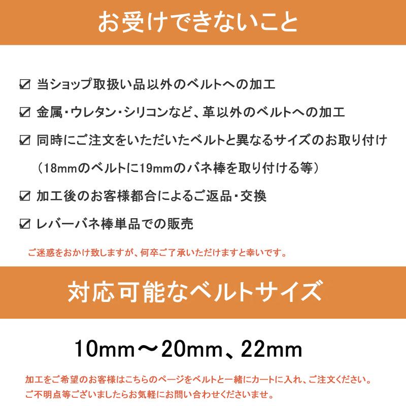 レバー タイプ バネ棒 時計ベルト 時計バンド用 Ф1.5 10mm 〜 20mm・22mm クイックレバー クリッカー イージークリック｜msg｜03