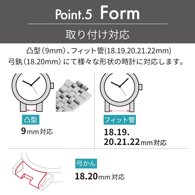 時計ベルト 交換 ステンレス 18mm 19mm 20mm 21mm 22mm シルバー メタル 金属 腕時計ベルト 時計バンド 時計 ベルト バンド バンビ BSBE1133S | BAMBI | 06