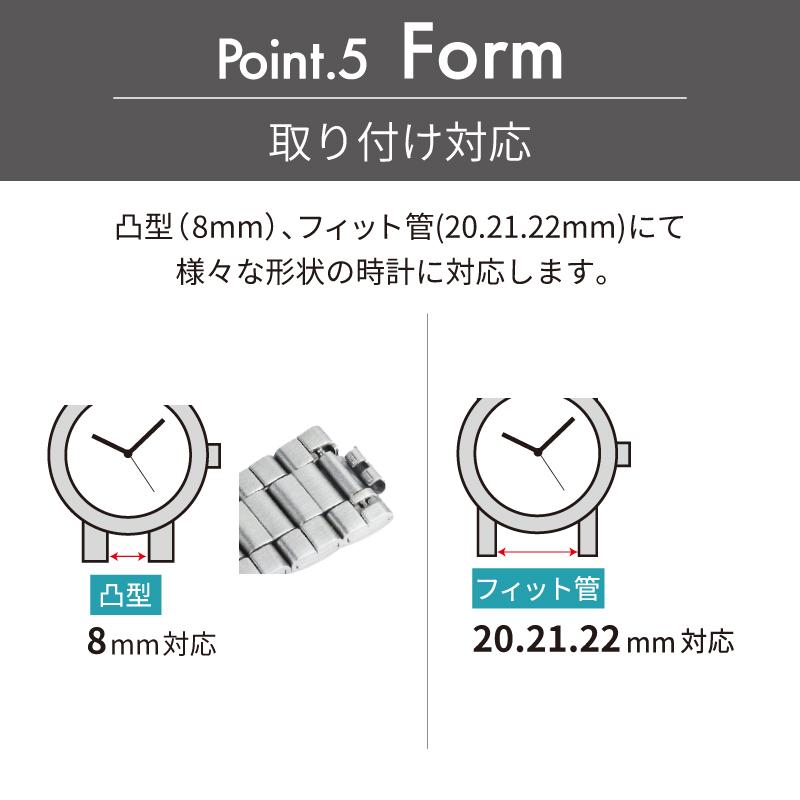 時計ベルト 交換 ステンレス 20mm 21mm 22mm シルバー メタルブレスレット 金属 腕時計ベルト 時計バンド 時計 ベルト バンド バンビ BSBE4410S | BAMBI | 05