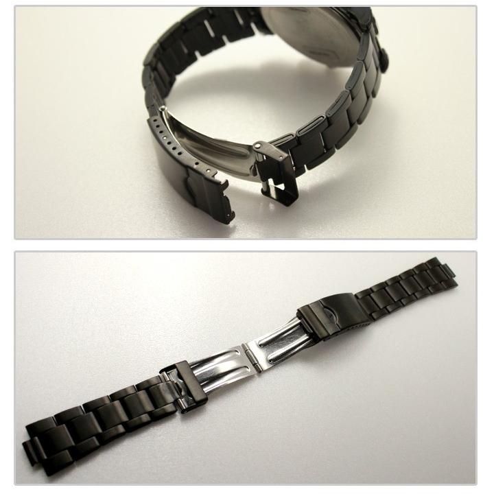 時計ベルト 交換 ステンレス 18mm 19mm 20mm 22mm ブラック
