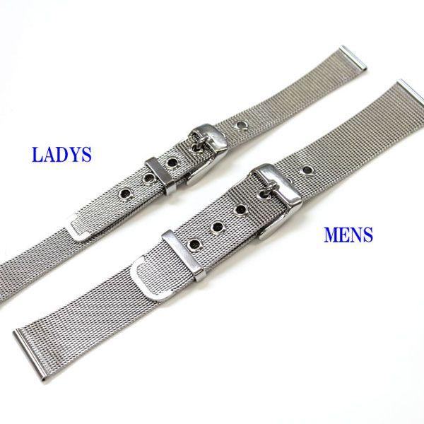 時計ベルト 交換 ステンレス 12mm メッシュ美錠 シルバー 金属 腕時計ベルト 時計バンド 時計 ベルト バンド バンビ メタル BSN5900-S | BAMBI | 01