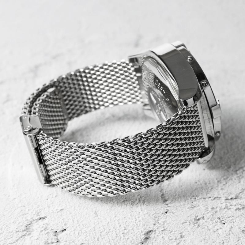 厚型 メッシュ スライド式 ステンレス 時計ベルト 20mm 21mm 22mm 24mm  鏡面 サテン シルバー 腕時計 バンド ベルト BSNE1210S BSNE1211S BSNE1212S BSNE1213S | BAMBI | 04