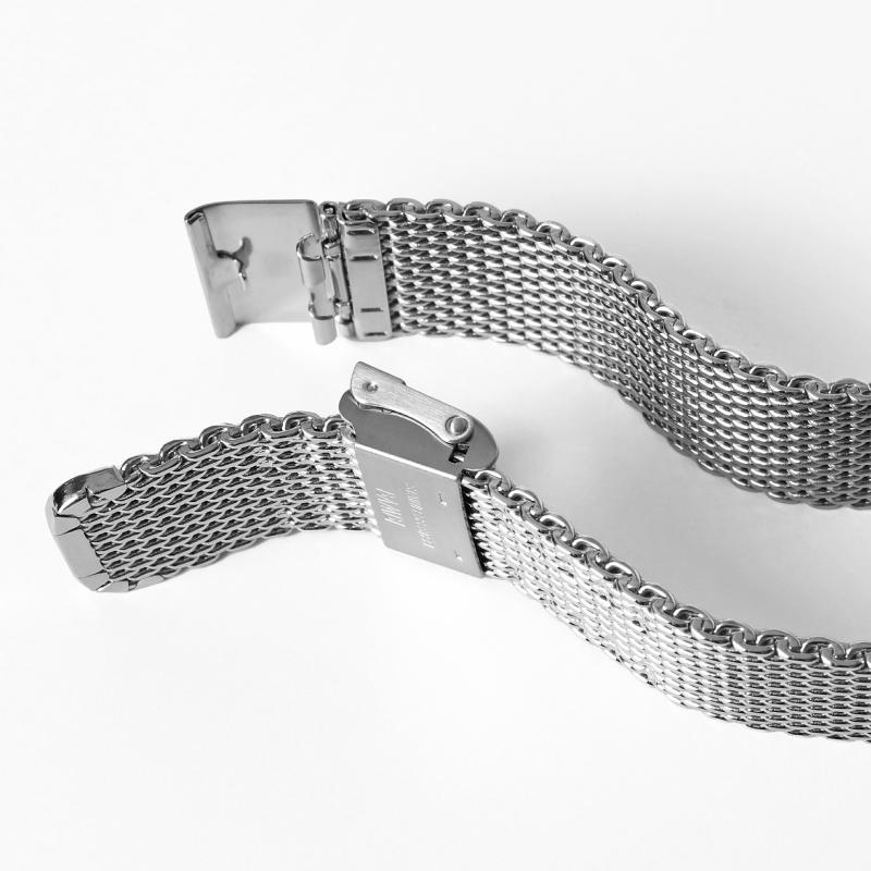 厚型 メッシュ スライド式 ステンレス 時計ベルト 20mm 21mm 22mm 24mm  鏡面 サテン シルバー 腕時計 バンド ベルト BSNE1210S BSNE1211S BSNE1212S BSNE1213S | BAMBI | 11