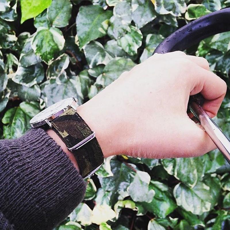 NATOベルト 16mm 18mm 20mm 時計ベルト 腕時計 ベルト 時計バンド 時計 バンド FIF カモフラージュ プリント 豚革 NATO 迷彩 グリーン バンビ FIFAN003 | BAMBI | 02