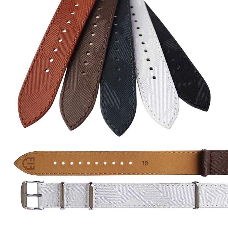 NATOベルト 16mm 18mm 20mm 時計ベルト 腕時計 ベルト 時計バンド 時計 バンド カモフラージュ エンボス 牛革時計ベルト NATO バンビ FIFCN005 | BAMBI | 03