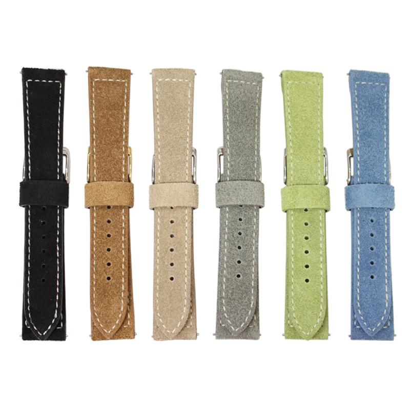 レバータイプ 腕時計ベルト 16ｍｍ 18ｍｍ 20ｍｍ 時計ベルト 時計 ベルト 時計バンド クリッカー ベロア仕上げ スエード 牛革 メンズ レディース FIFCS008 | BAMBI | 05