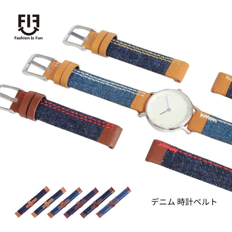腕時計ベルト 時計ベルト 時計ベルト 時計バンド 時計 バンド デニム 岡山デニム ヌメ革 牛革ヌメ メンズ レディース クリップ式 バンビ Fifgc Fifgc Msg 時計ベルトショップ 通販 Yahoo ショッピング