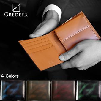 二つ折り財布 メンズ 牛革 バンビ アドバンティック仕上げ グレディア 日本製 GCKA002 | BAMBI