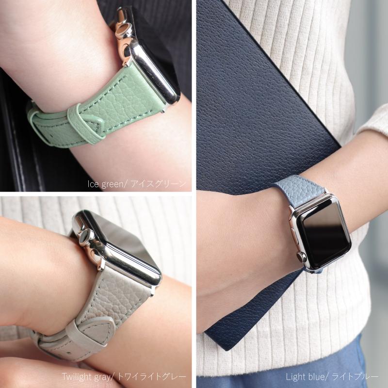 アップルウォッチ バンド くすみ 革 ブランド レザー スリム おしゃれ 女性 細い 可愛い ベルト applewatch 38mm 40mm 41mm 42mm 44mm 45mm レディース M003 | Apple Watch | 09