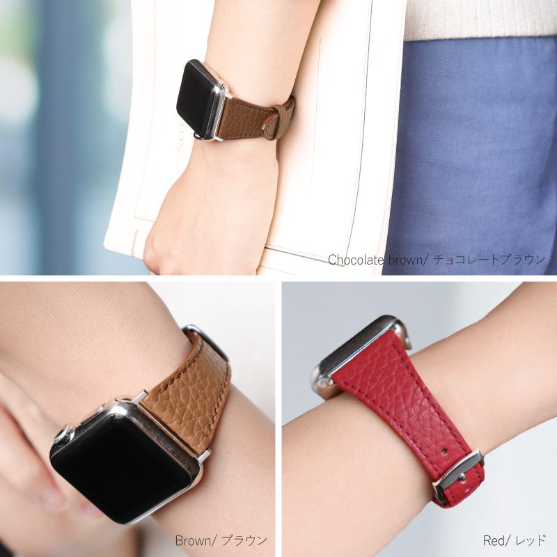 アップルウォッチ バンド くすみ 革 ブランド レザー スリム おしゃれ 女性 細い 可愛い ベルト applewatch 38mm 40mm 41mm 42mm 44mm 45mm レディース M003 | Apple Watch | 10