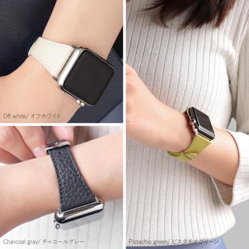 アップルウォッチ バンド くすみ 革 ブランド レザー スリム おしゃれ 女性 細い 可愛い ベルト applewatch 38mm 40mm 41mm 42mm 44mm 45mm レディース M003 | Apple Watch | 11