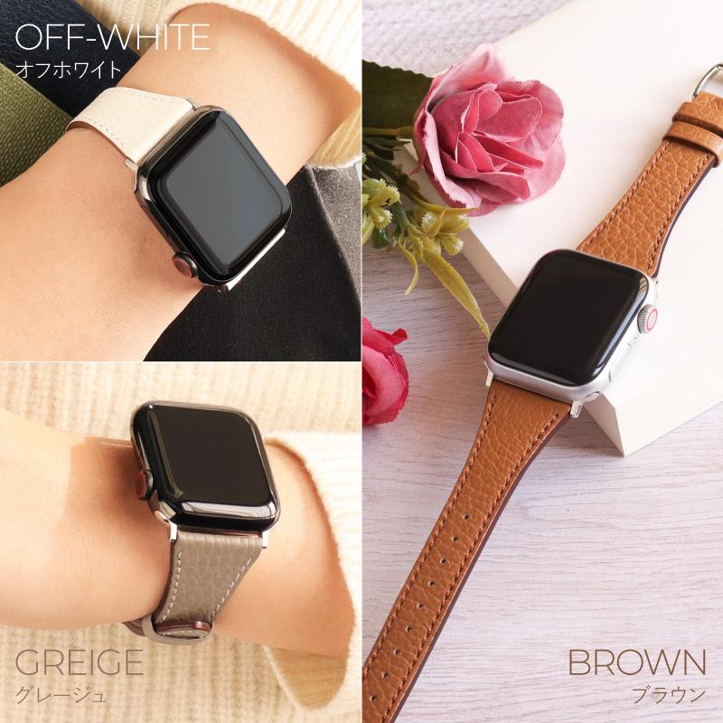 限定 アップルウォッチ バンド くすみカラー スリム 細い 革 本革 レザー おしゃれ 可愛い applewatch 38mm 40mm 41mm 42mm 44mm 45mm 49mm レディース M003B | Apple Watch | 06