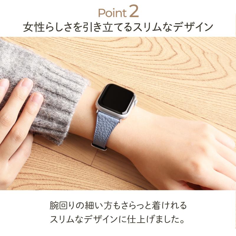 限定 アップルウォッチ バンド くすみカラー スリム 細い 革 本革 レザー おしゃれ 可愛い applewatch 38mm 40mm 41mm 42mm 44mm 45mm 49mm レディース M003B | Apple Watch | 07