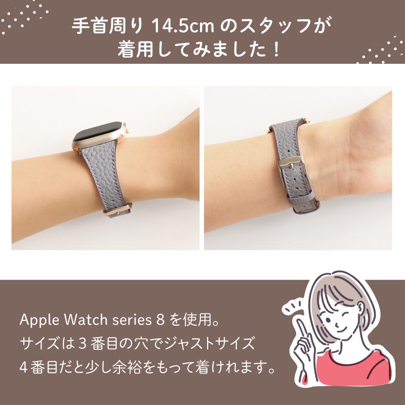 限定 アップルウォッチ バンド くすみカラー スリム 細い 革 本革 レザー おしゃれ 可愛い applewatch 38mm 40mm 41mm 42mm 44mm 45mm 49mm レディース M003B | Apple Watch | 09