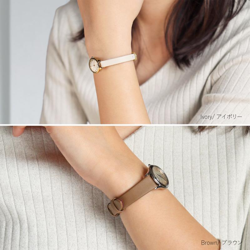 撥水レザー 本革 細幅 6mm 7mm 8mm 9mm 10mm 12mm 時計ベルト 腕時計 ベルト レディース グレージュ アイボリー 牛革 バンビ 時計バンド スモール サイズ MC001 | BAMBI | 14