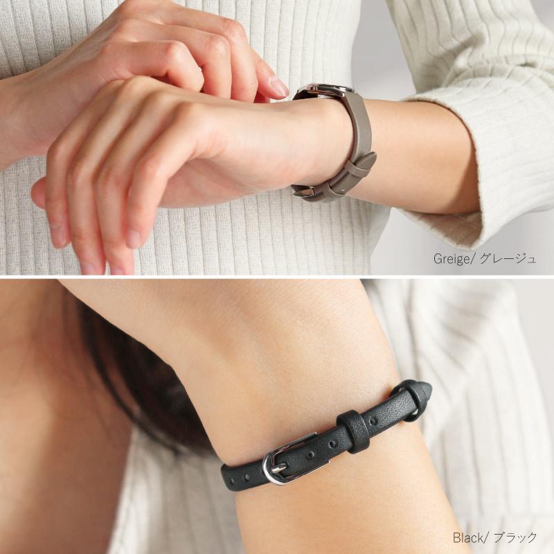 撥水レザー 本革 細幅 6mm 7mm 8mm 9mm 10mm 12mm 時計ベルト 腕時計 ベルト レディース グレージュ アイボリー 牛革 バンビ 時計バンド スモール サイズ MC001 | BAMBI | 16