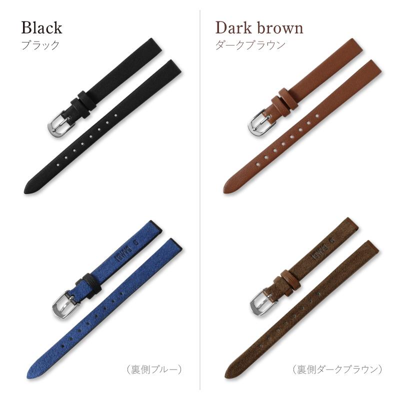 撥水レザー 本革 細幅 6mm 7mm 8mm 9mm 10mm 12mm 時計ベルト 腕時計 ベルト レディース グレージュ アイボリー 牛革 バンビ 時計バンド スモール サイズ MC001 | BAMBI | 18