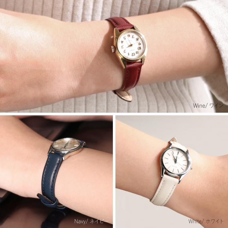 【レバータイプ】撥水 本革ベルト  10mm 11mm 12mm 13mm 14mm 16mm 17mm 18mm 19mm 20mm 21ｍｍ 22mm 奇数幅 レザー 時計ベルト 牛革 クリッカー バンビ MC002 | BAMBI | 23