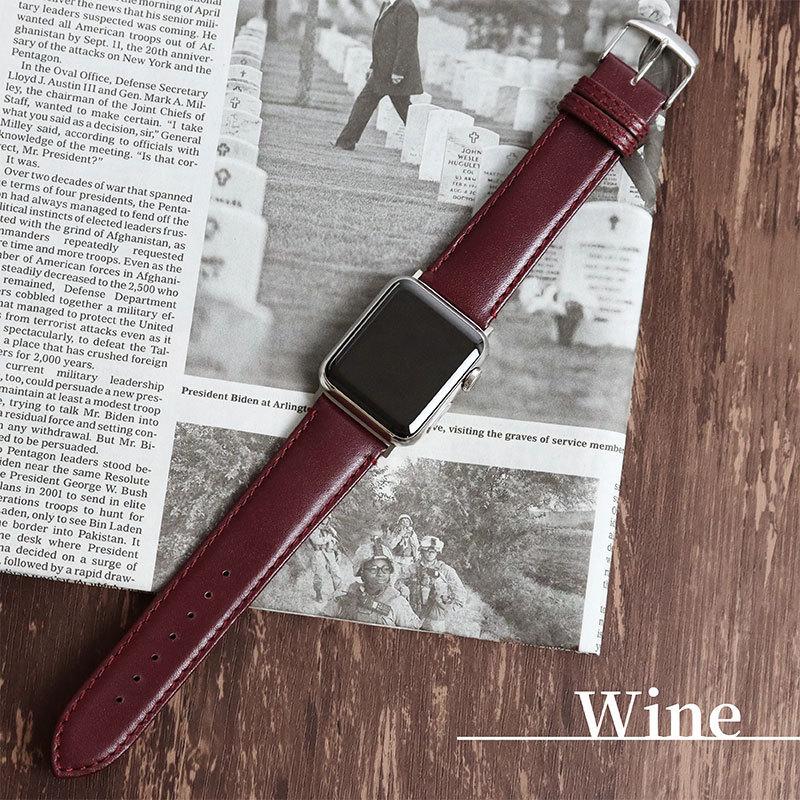アップルウォッチ バンド 革 牛革 スコッチガード 交換バンド スリム ビジネス applewatch 38mm 40mm 41mm 42mm 44mm 45mm 49mm app-BCMB003 メンズ レディース | Apple Watch | 10